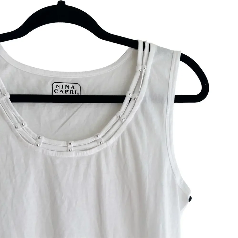 Nina Capri Stud Embellished Tank Top